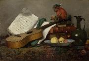 Antoine Vollon Still Life with a Monkey and a Guitar Spain oil painting artist